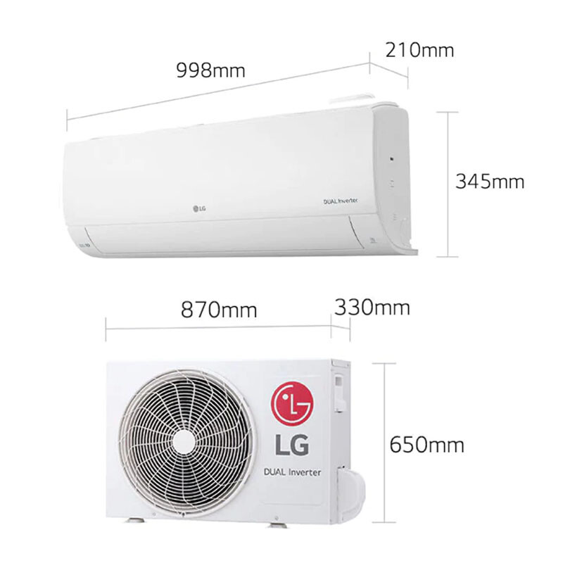 Kích thước điều hòa LG B18END1