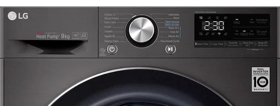 Bảng điều khiển sử dụng nút cảm ứng và núm xoay để chọn chế độ