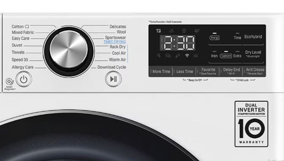 Bảng điều khiển sử dụng nút cảm ứng và núm xoay để chọn chế độ