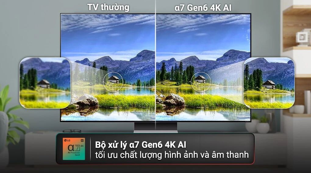 Bộ xử lý a7 Gen 6 4K AI tối ưu hình ảnh, âm thanh chất lượng