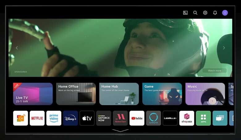 Hệ điều hành sử dụng cho tivi là webOS 23