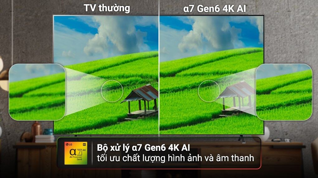 Bộ xử lý a7 AI 4K Gen 6 tối ưu hình ảnh và âm thanh chất lượng