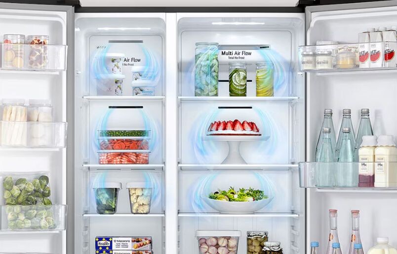 Luồng khí lạnh đa chiều Air Flow giúp thực phẩm được bảo quản hiệu quả dù ở bất cứ đâu
