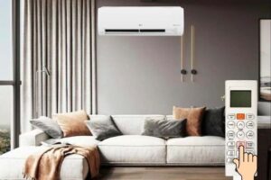 nút swing trên điều hòa LG