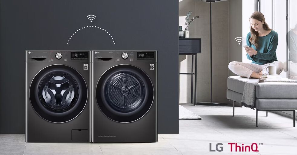 Khả năng tự động đặt chu trình sấy phù hợp bằng cách nhận dữ liệu từ máy giặt thông qua kết nối Wifi