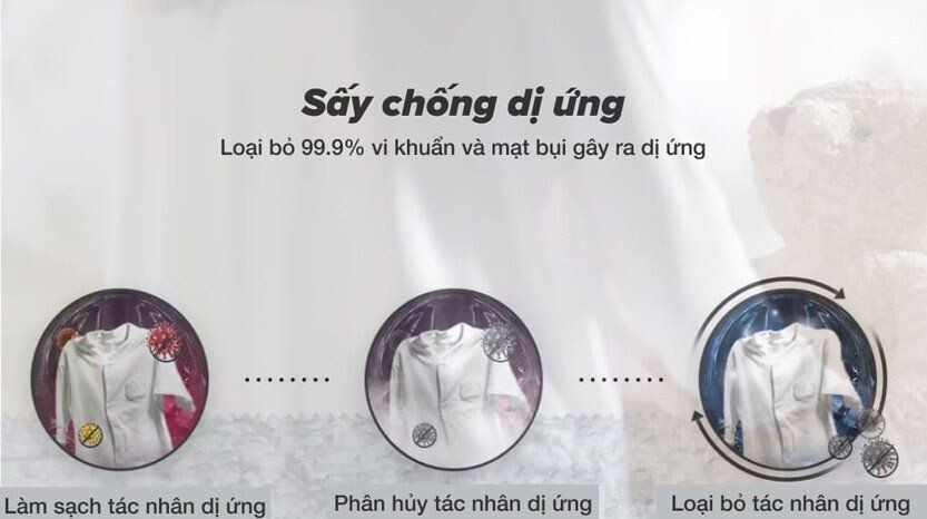 Chu trình chăm sóc dị ứng mà có khả năng diệt đến 99,9% các loại vi khuẩn và mạt bụi