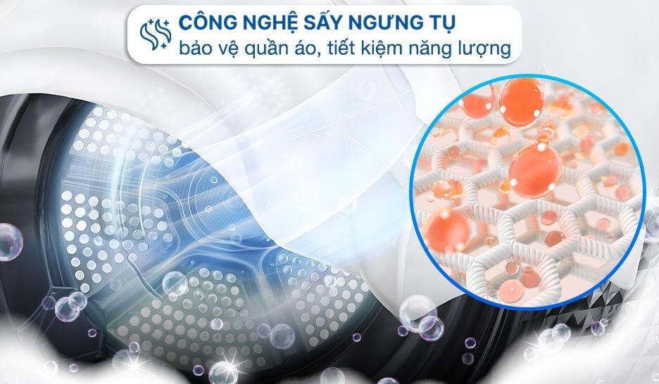Công nghệ sấy của máy là ngưng tụ