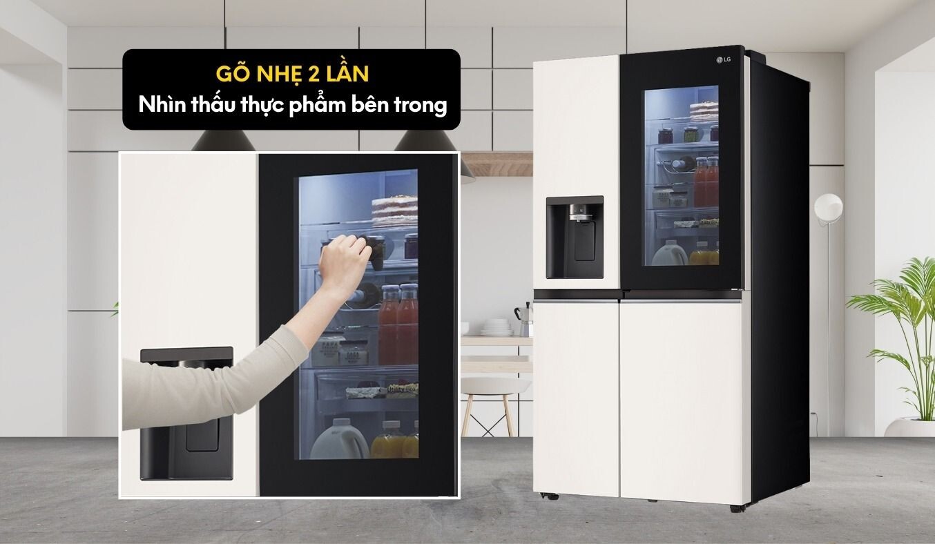 Chỉ cần gõ 2 lần lên kính là có thể nhìn rõ bên trong mà không cần mở tủ
