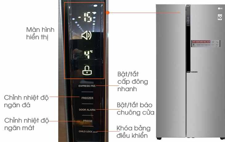 Hướng dẫn sử dụng tủ lạnh LG 2 cánh tích hợp bảng điều khiển