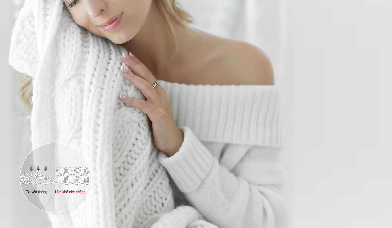 Sấy khô nhẹ nhàng, ngăn ngừa tình trạng hư hỏng quần áo