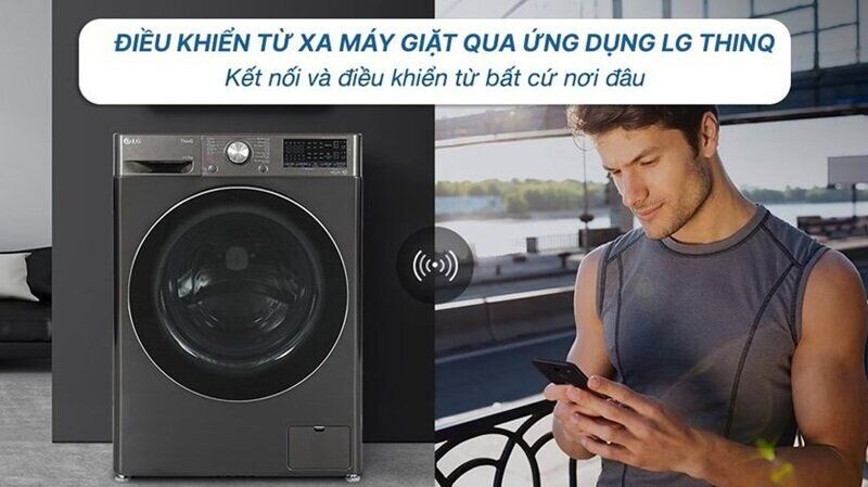 Máy giặt sấy LG FV1411D4B tích hợp ứng dụng ThinQ