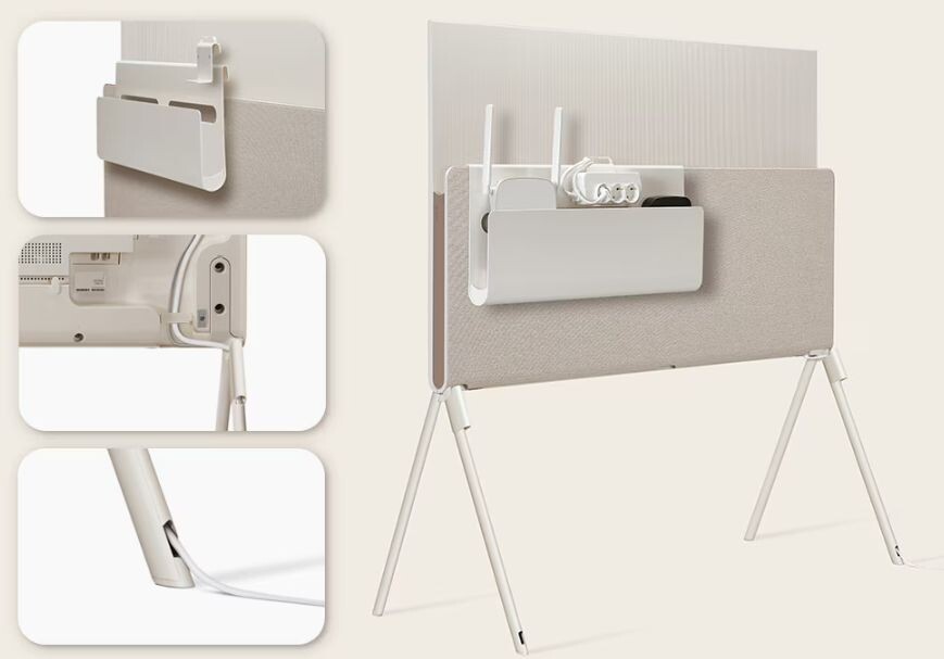 Bộ phận giữ các loại dây cáp đã được trang bị, giúp không gian trở nên gọn gàng hơn