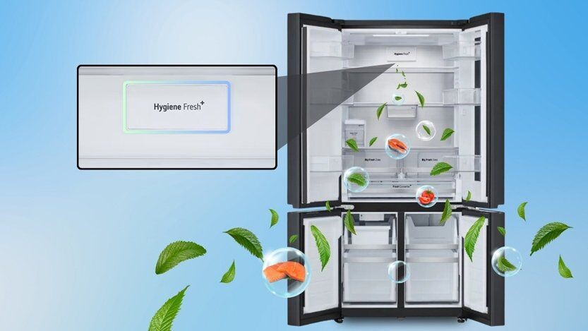 Tủ lạnh LG LFD61BLGA đã được trang bị bộ lọc 5 lớp Hygiene Fresh+