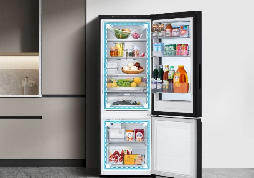 Không gian tủ đã được mở rộng, tăng khả năng lưu trữ thực phẩm