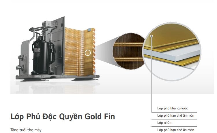 LG Gold Fin là lớp phủ độc quyền mang đến độ bền cao 