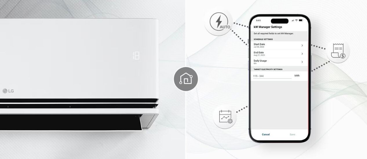 Ứng dụng ThinQ™ bạn có thể quản lý tiêu thụ năng lượng, giúp kiểm soát, sử dụng thuận tiện