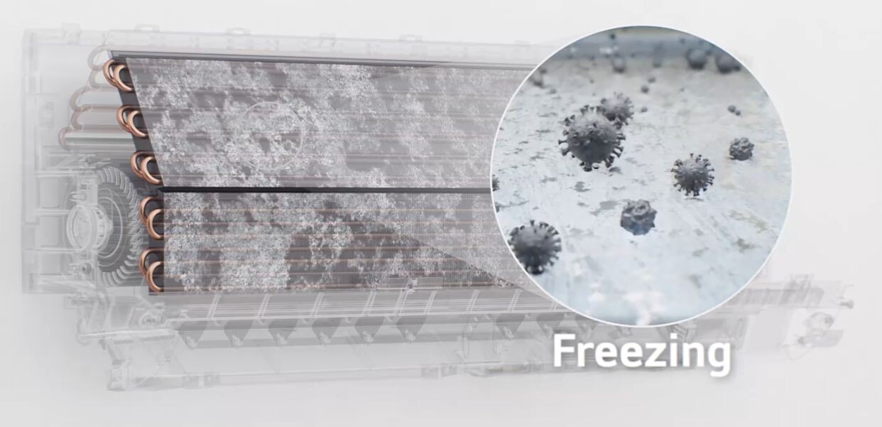 Biện pháp đóng băng, rã đông, sấy khô sẽ giúp làm sạch điều hòa ngay từ bên trong