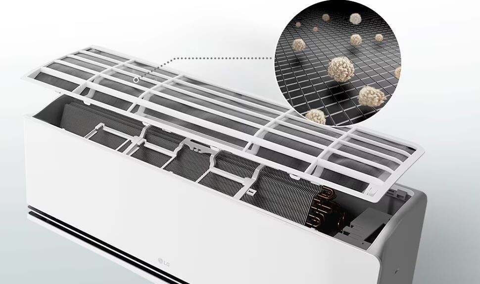 Dàn lạnh đã được trang bị lớp màng lọc bụi thô ở tuyến đầu