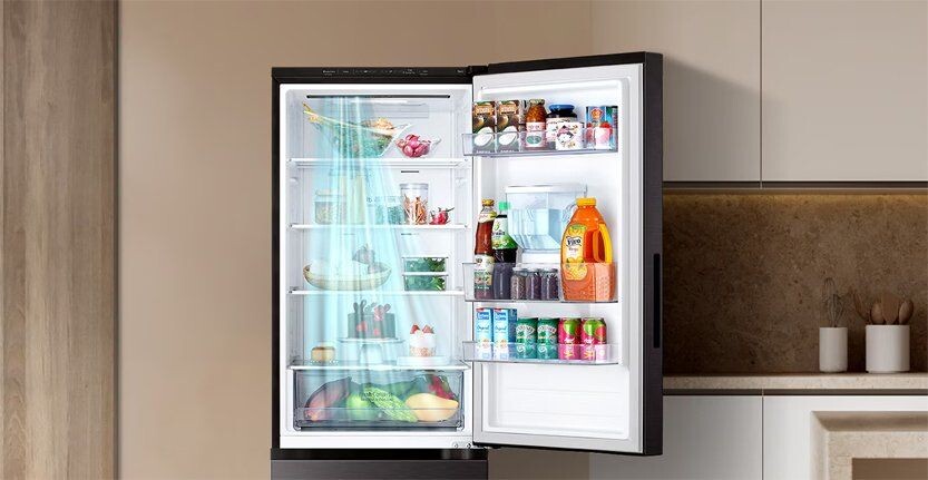 Door Cooling+ sẽ giúp luồn nguồn hơi lạnh đi khắp cánh tủ và đến mọi không gian của tủ
