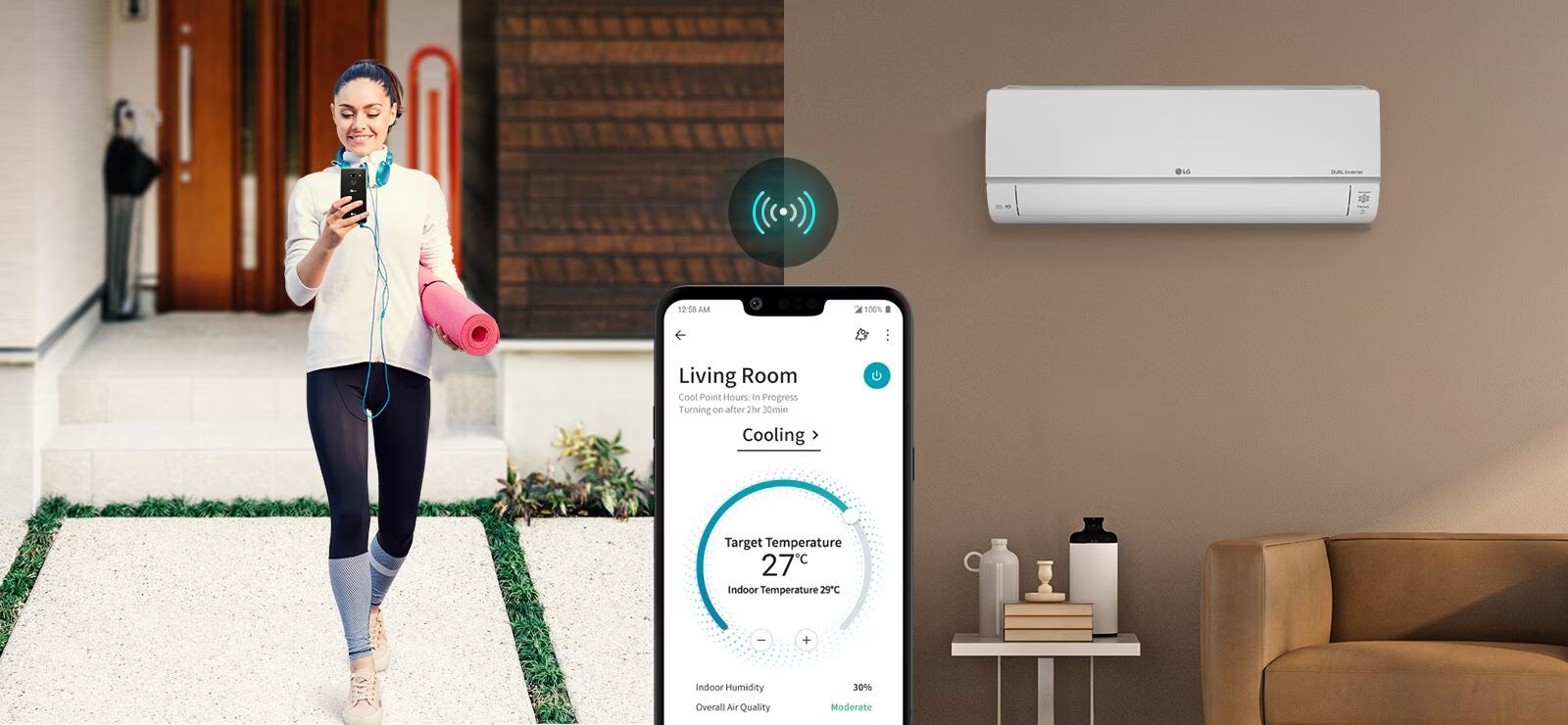 ứng dụng LG ThinQ là có thể điều khiển, cài đặt và theo dõi mức tiêu thụ