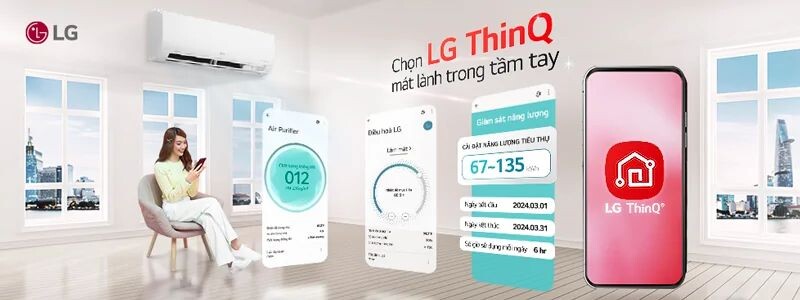 Thực hiện các nút chức năng ngay trên điện thoại thông minh bằng ứng dụng LG ThinQ