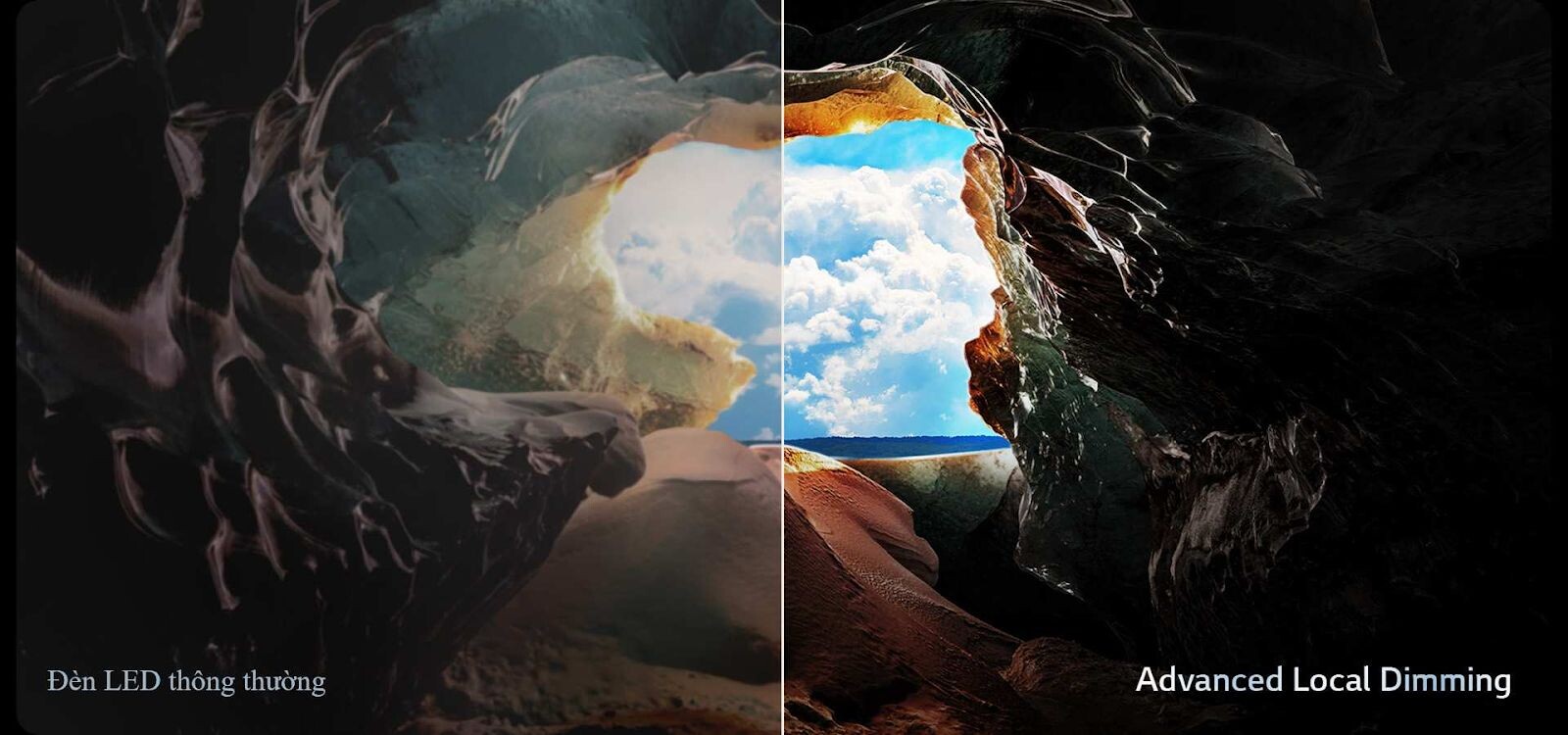 Công nghệ Advanced Local Dimming đem đến độ tương phản cao, kiểm soát ánh sáng vượt trội