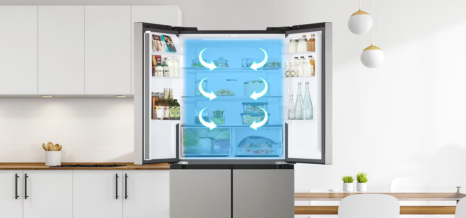 Multi Air Flow có trên LG LFB47SVM là công nghệ giúp phân tán luồng gió đồng đều