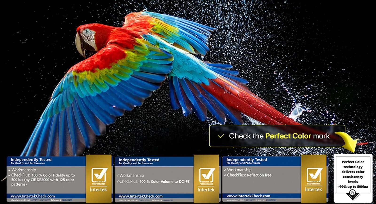 Dải màu có độ tinh khiết hoàn hảo đã được chứng nhận 100% về dải màu và độ trung thực màu sắc