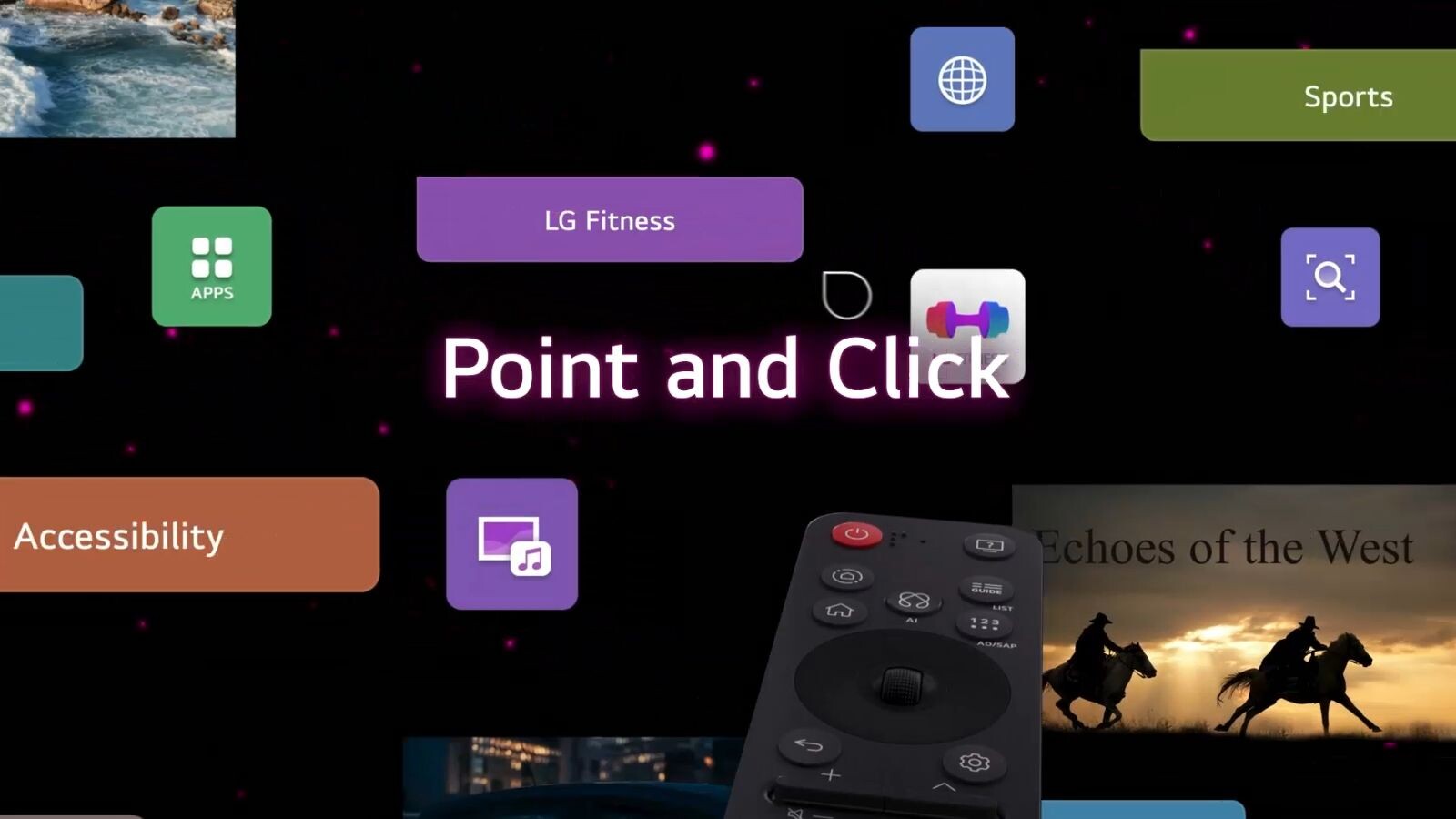 AI Magic Remote đã được tích hợp cảm biến chuyển động, bánh xe cuộn, trỏ