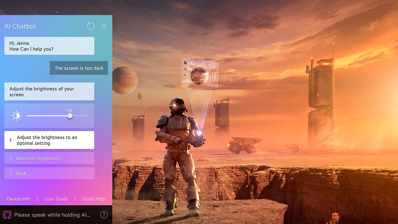 Smart tivi LG 55C5PSA hỗ trợ hỏi đáp tức thì với AI Chatbot