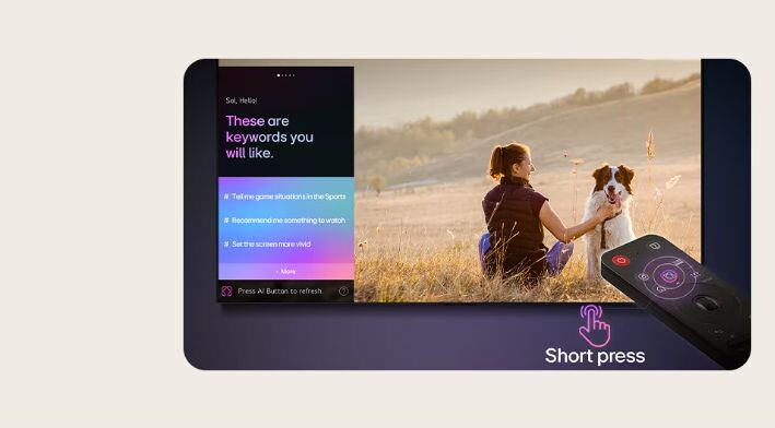 Bạn chỉ cần nhấn vào nút AI được thiết lập riêng trên điều khiển thì có thể mở ra AI Concierge