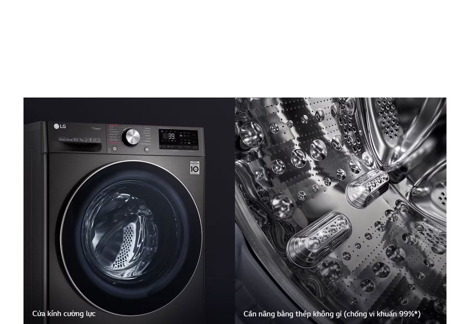 Vỏ máy sử dụng kim loại sơn tĩnh điện, lồng giặt làm bằng thép không gỉ bền bỉ 