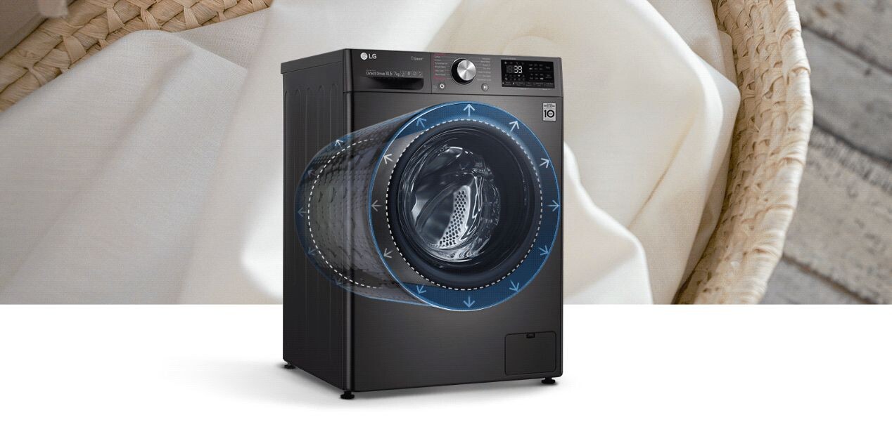 Lồng giặt được thiết kế với kích thước lớn hơn