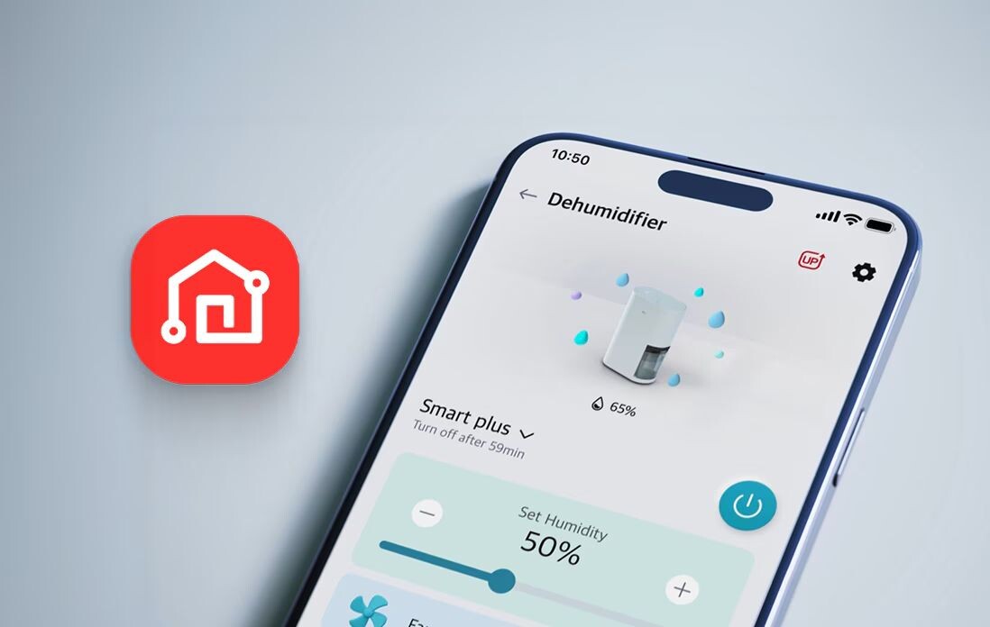 Ứng dụng LG ThinQ™ sẽ giúp người dùng kiểm soát hoàn toàn máy hút ẩm