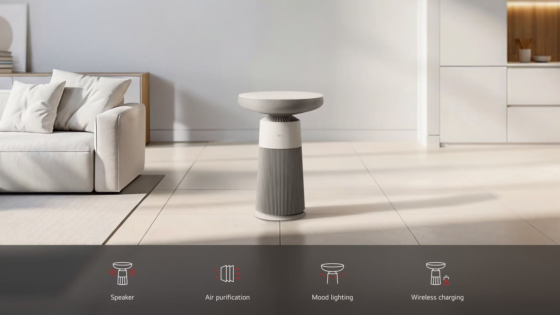 Giới thiệu chung về máy lọc không khí PuriCare™ Aerospeaker LG AS20GSHU0