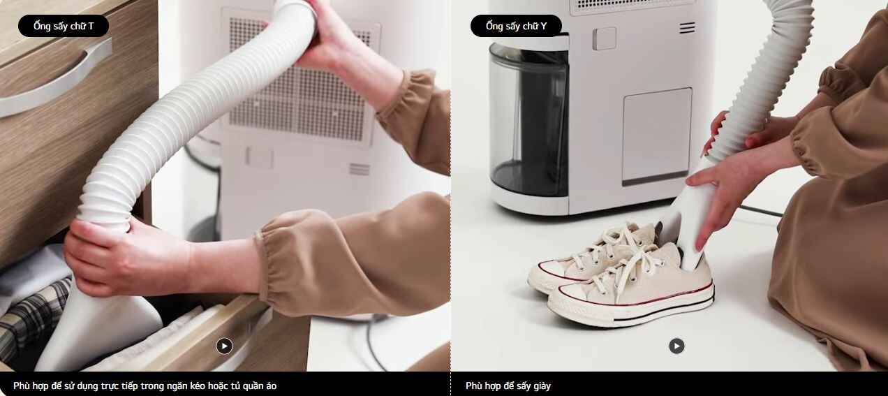 Thiết bị được trang bị đầu sấy chữ Y và chữ T  