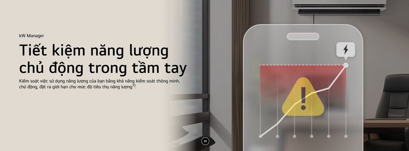 Chức năng kiểm soát điện năng sử dụng với chế độ kW Manager