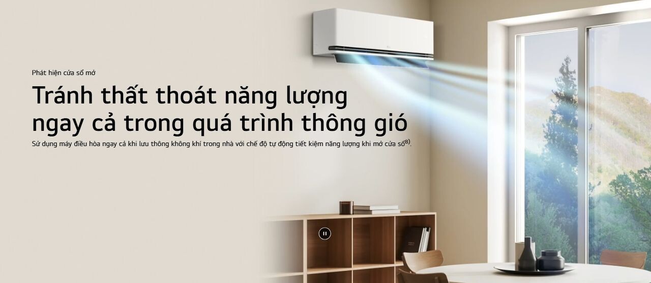 Tính năng phát hiện cửa sổ mở hạn chế thất thoát khí lạnh ra bên ngoài