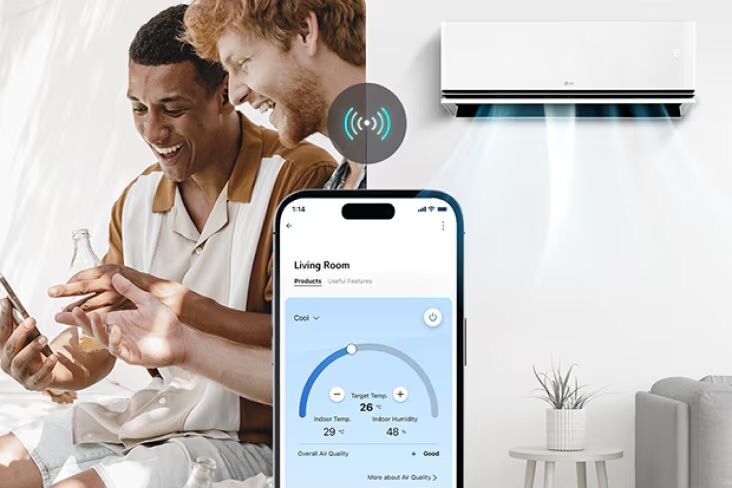LG ThinQ còn giúp theo dõi điện năng tiêu thụ cũng như nhận được thông báo bảo hành