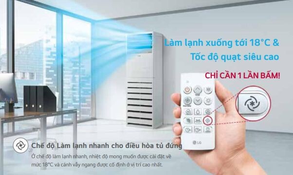 Điều chỉnh chế độ làm lạnh hoặc sưởi ấm linh hoạt trên điều khiển từ xa