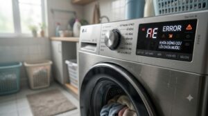 Máy giặt LG báo lỗi AE trên màn hình điều khiển