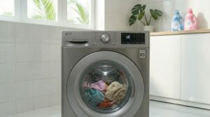 Máy giặt LG hiển thị mã lỗi nhóm U trên màn hình điều khiển phía trước
