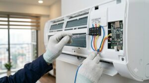 Điều hoà LG lỗi CH32 do dây tín hiệu bị lỏng hoặc đứt giữa dàn lạnh và dàn nóng