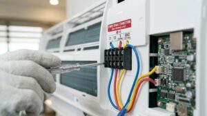 Kiểm tra đầu nối dây tín hiệu điều hoà LG để khắc phục lỗi CH32