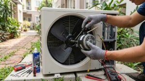 Motor quạt dàn nóng điều hoà LG hỏng gây lỗi CH41
