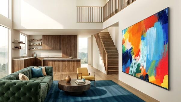 Phần viền màn hình được thiết kế siêu mỏng dễ dàng lắp đặt treo tường 