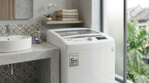 Máy giặt LG 5kg cửa trên Smart Inverter nhỏ gọn màu trắng