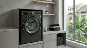 Máy giặt LG 10kg AI DD Inverter cửa ngang màu đen sang trọng