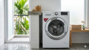 Máy giặt LG 8kg cửa ngang Direct Drive Inverter màu trắng hiện đại