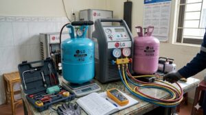 Gas R32 và R410A dùng cho điều hoà LG — bình gas chuyên dụng